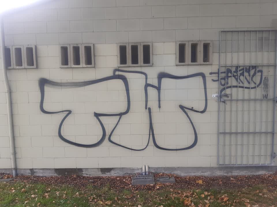 The photograph attached to this graffiti report