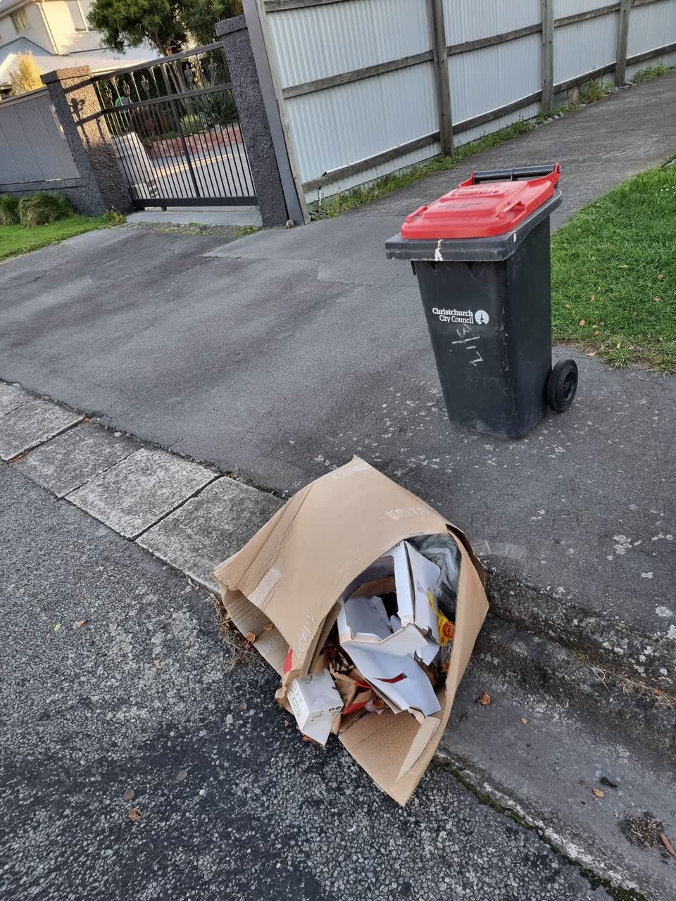 The photograph attached to this rubbish/recycling report