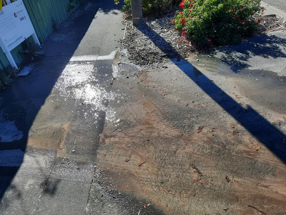 The photograph attached to this water leak report