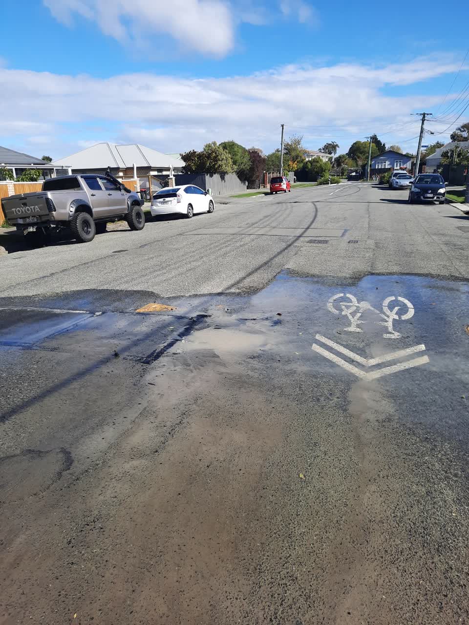 The photograph attached to this water leak report