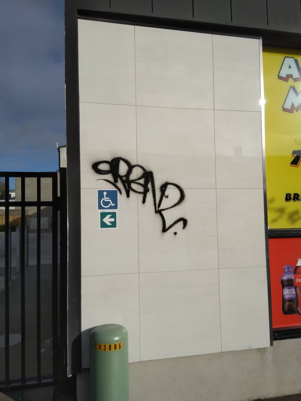 The photograph attached to this graffiti report