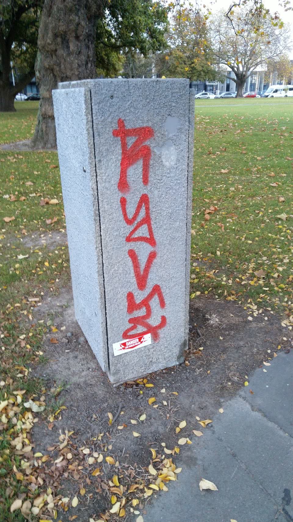 The photograph attached to this graffiti report