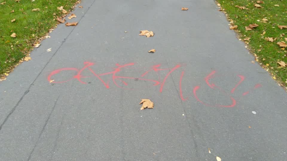 The photograph attached to this graffiti report