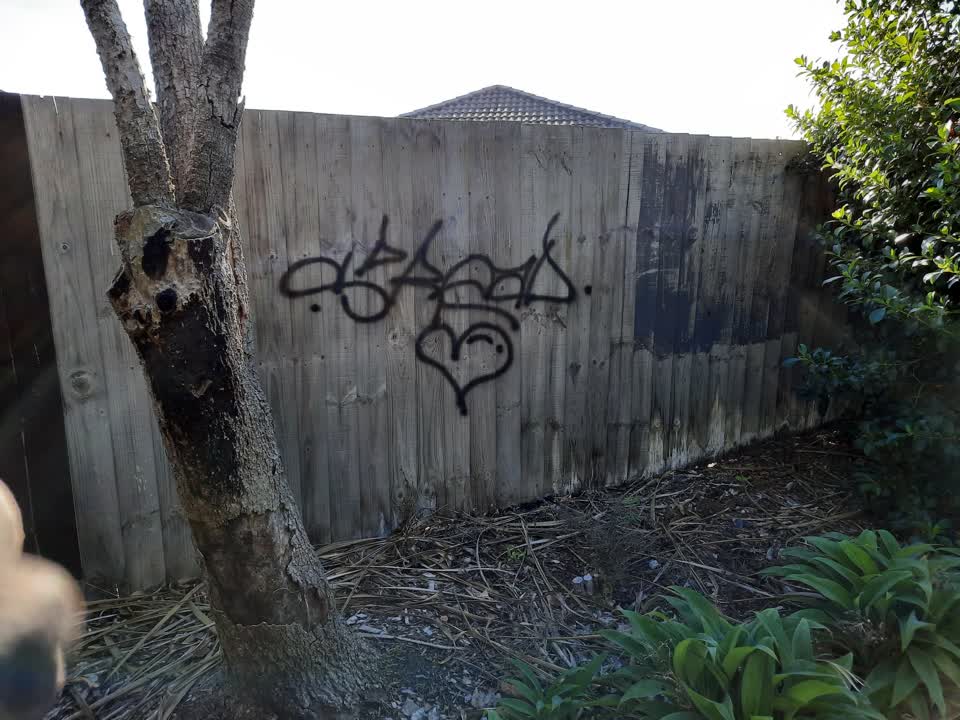 The photograph attached to this graffiti report