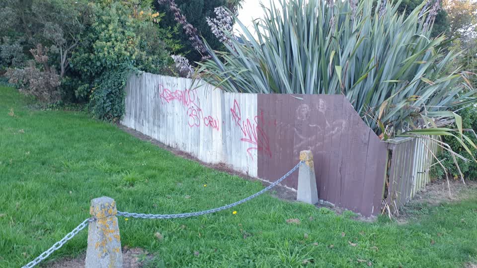 The photograph attached to this graffiti report