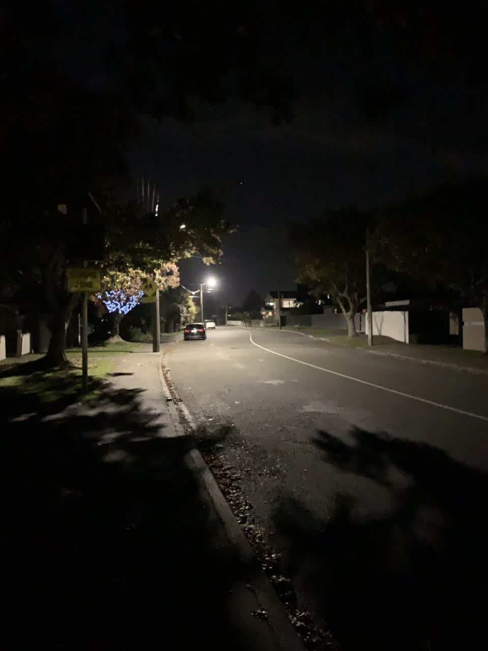 The photograph attached to this street light outage report