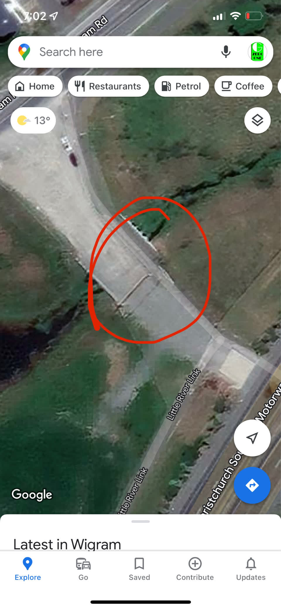 The photograph attached to this roading/streets report