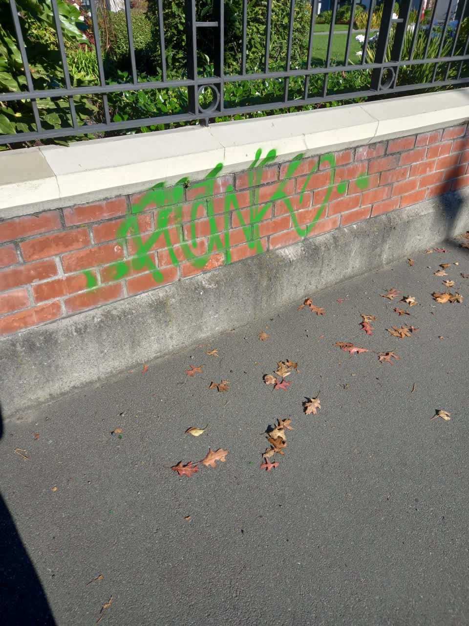 The photograph attached to this graffiti report