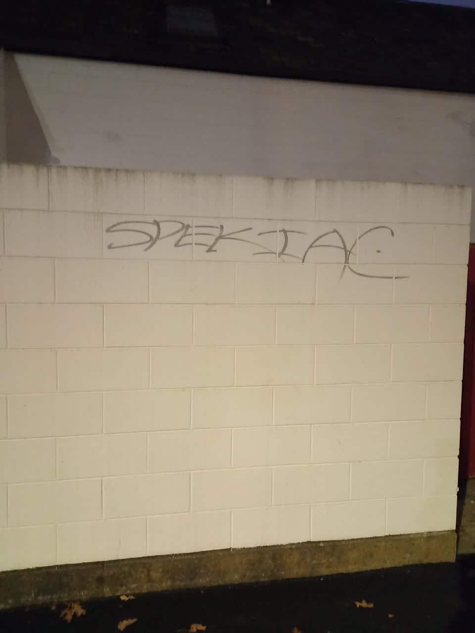 The photograph attached to this graffiti report