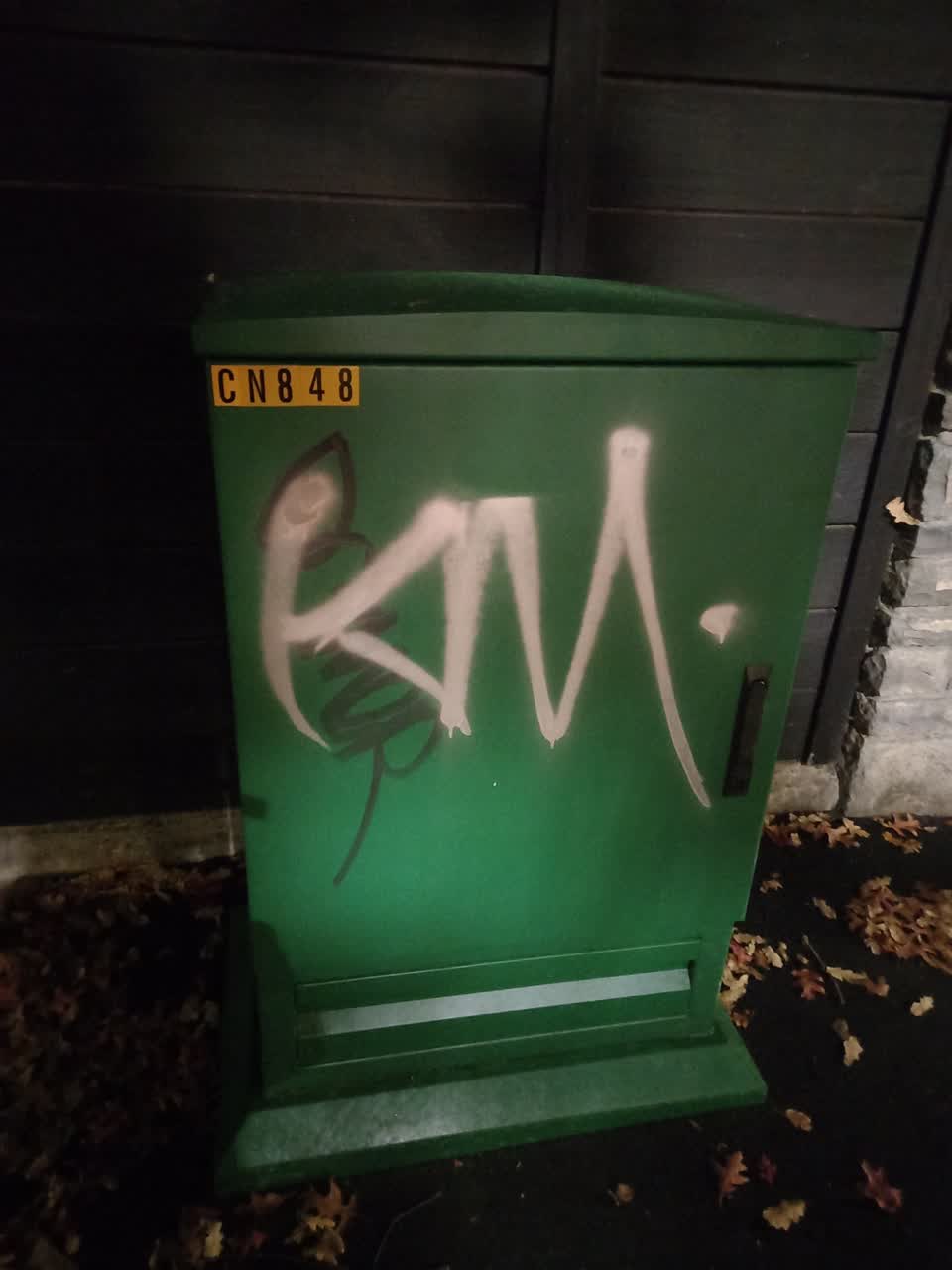 The photograph attached to this graffiti report
