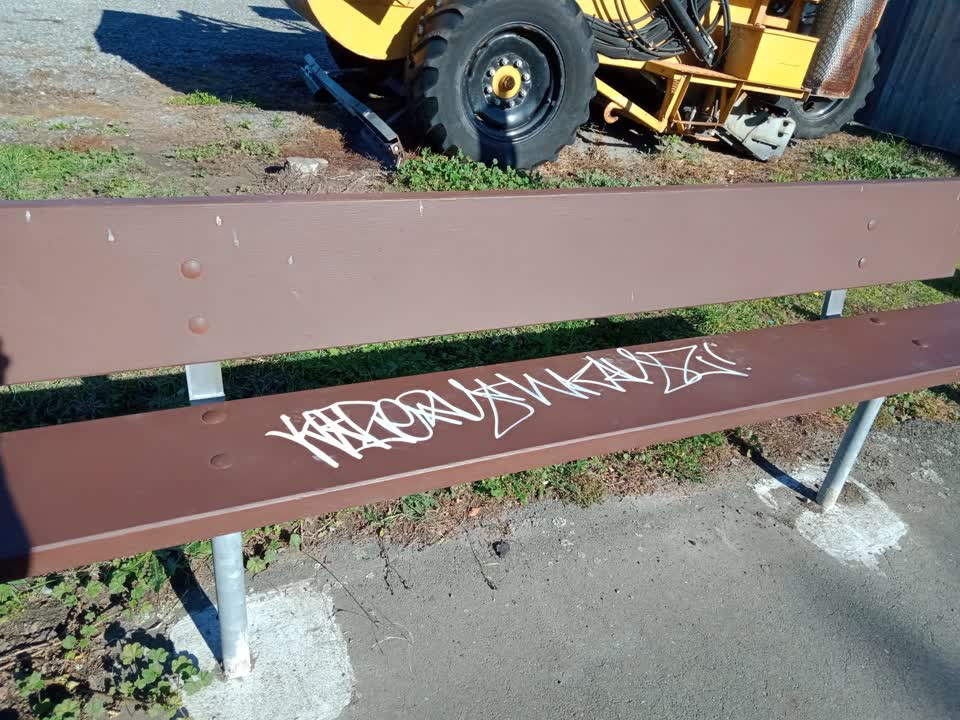 The photograph attached to this graffiti report