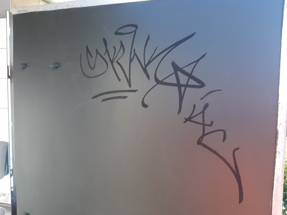 The photograph attached to this graffiti report