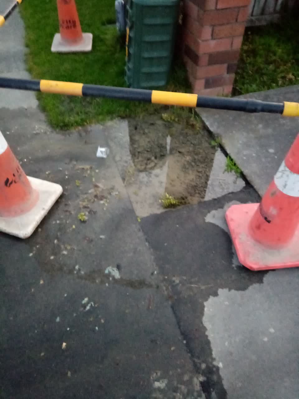The photograph attached to this water leak report