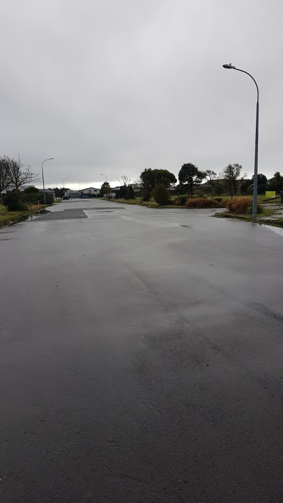 The photograph attached to this street light outage report
