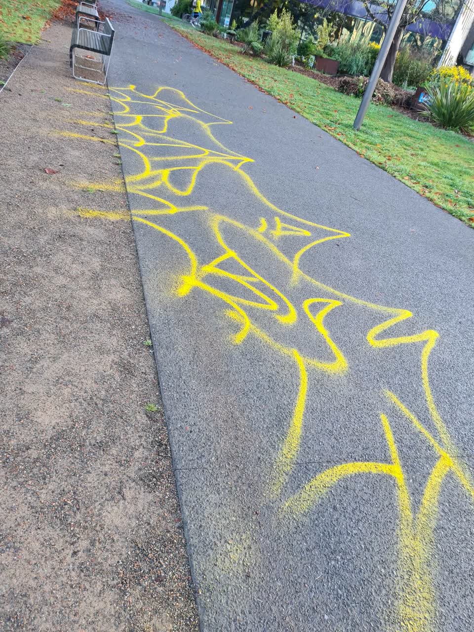 The photograph attached to this graffiti report