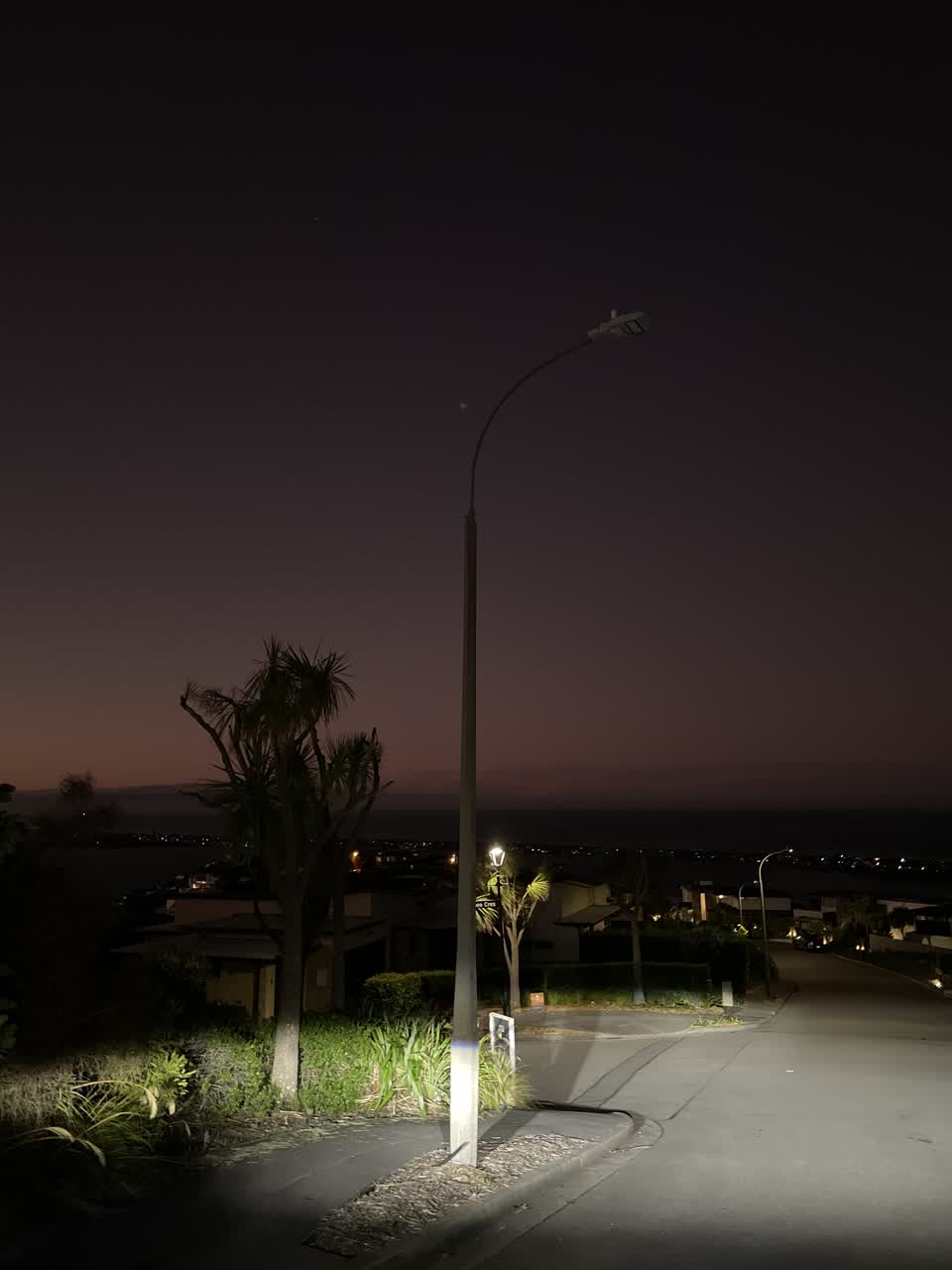 The photograph attached to this street light outage report