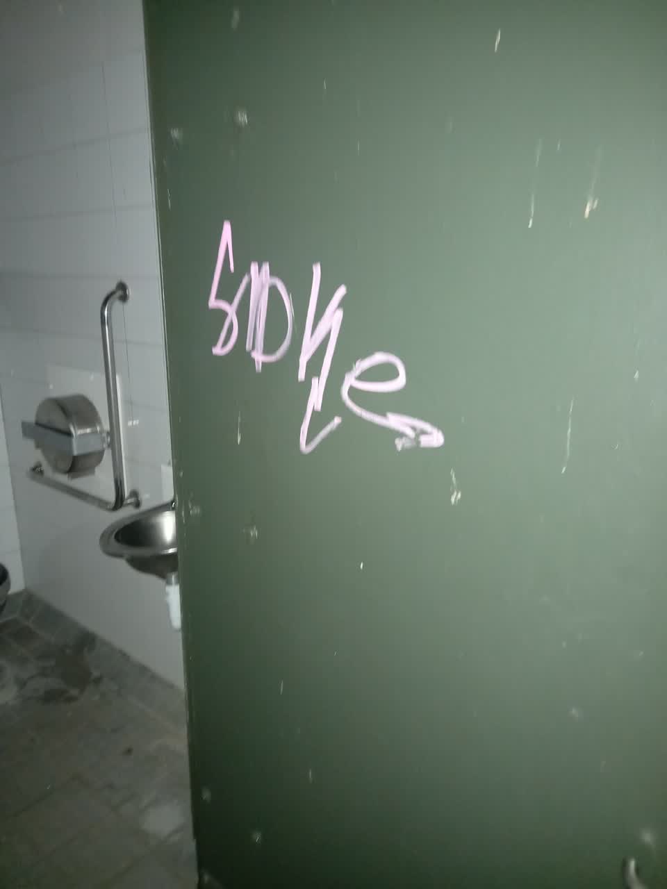 The photograph attached to this graffiti report