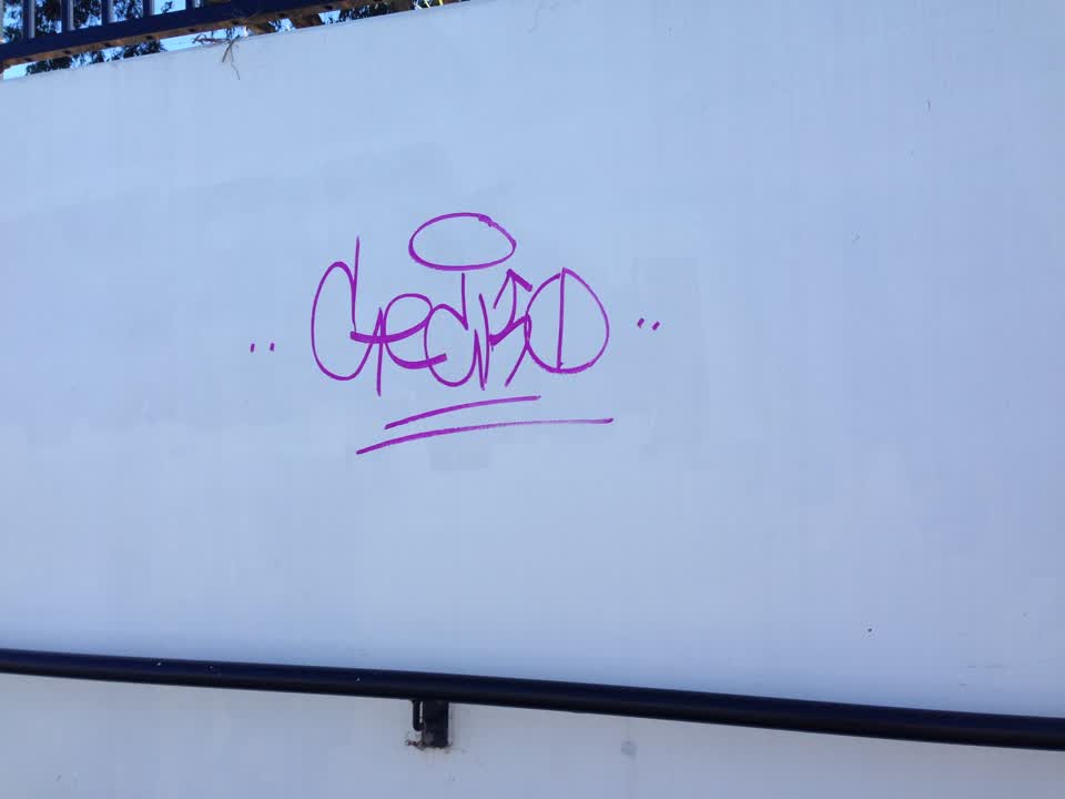 The photograph attached to this graffiti report