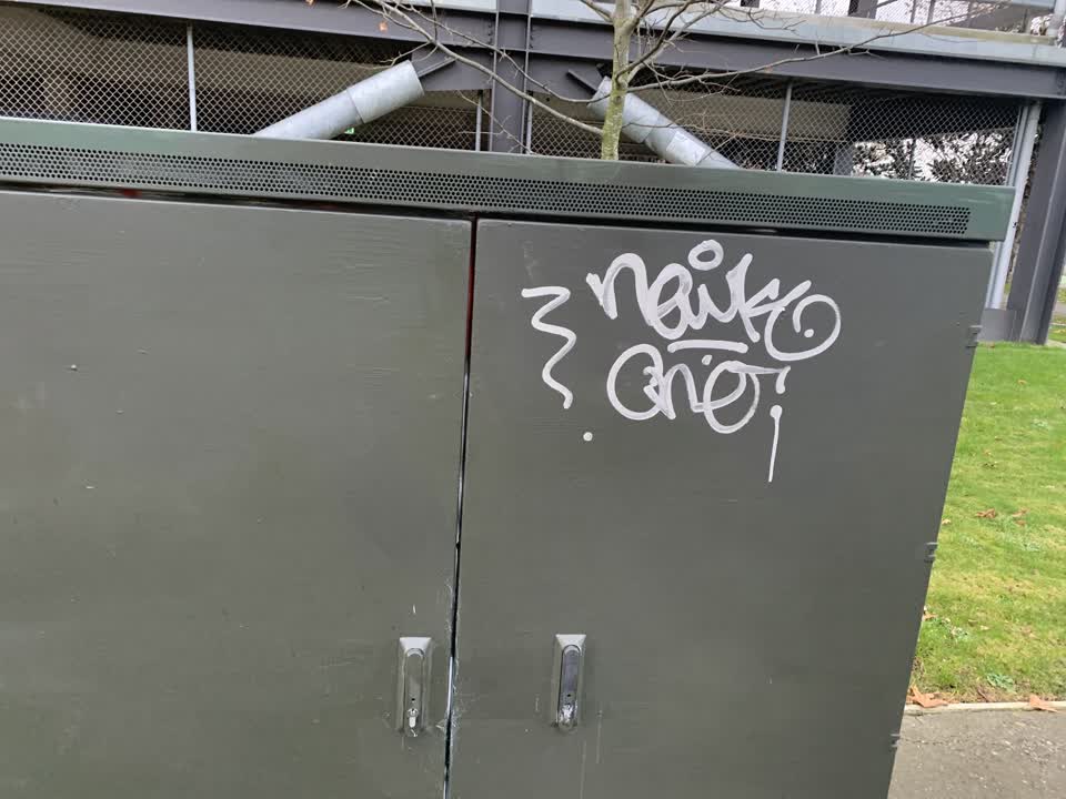 The photograph attached to this graffiti report