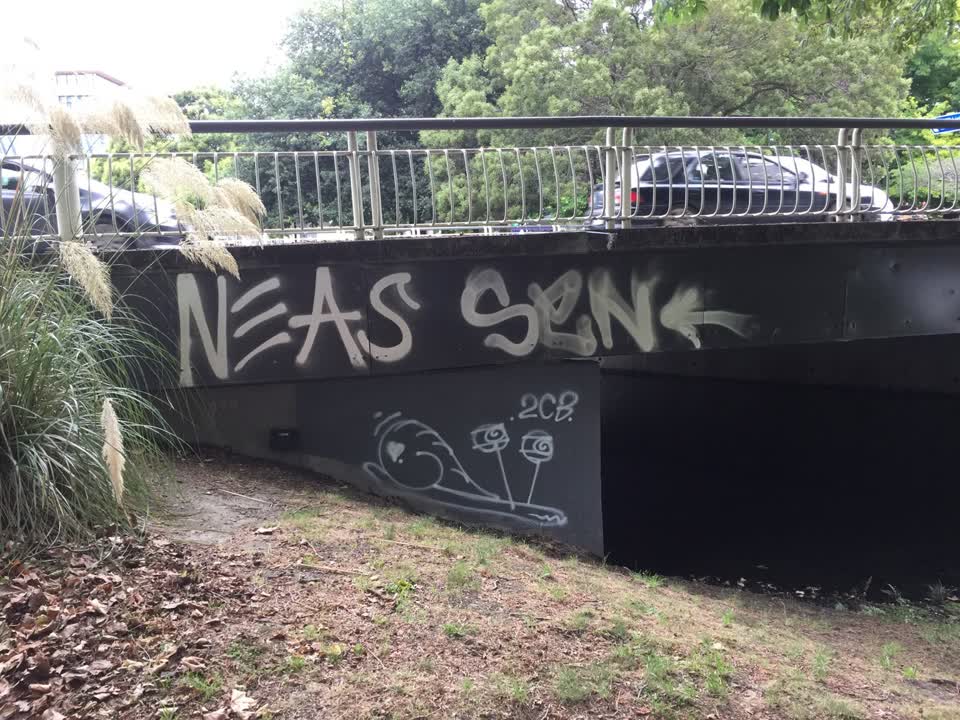 The photograph attached to this graffiti report