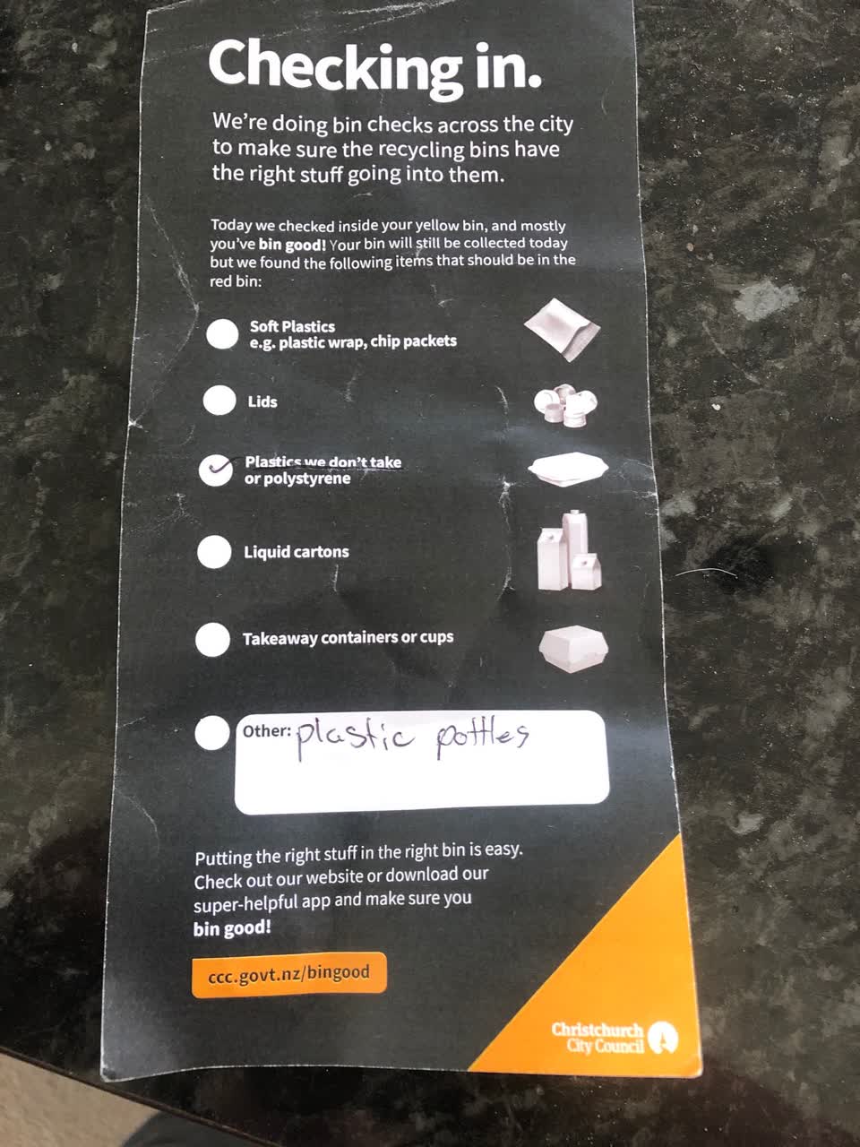 The photograph attached to this rubbish/recycling report
