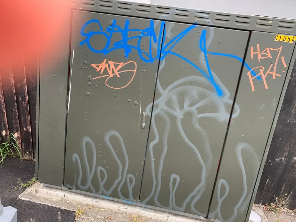The photograph attached to this graffiti report