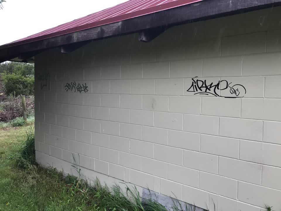The photograph attached to this graffiti report
