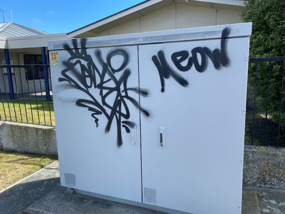 The photograph attached to this graffiti report