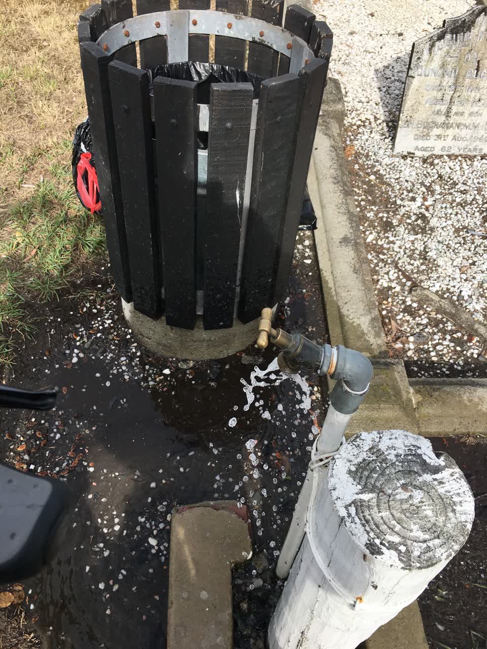The photograph attached to this water leak report