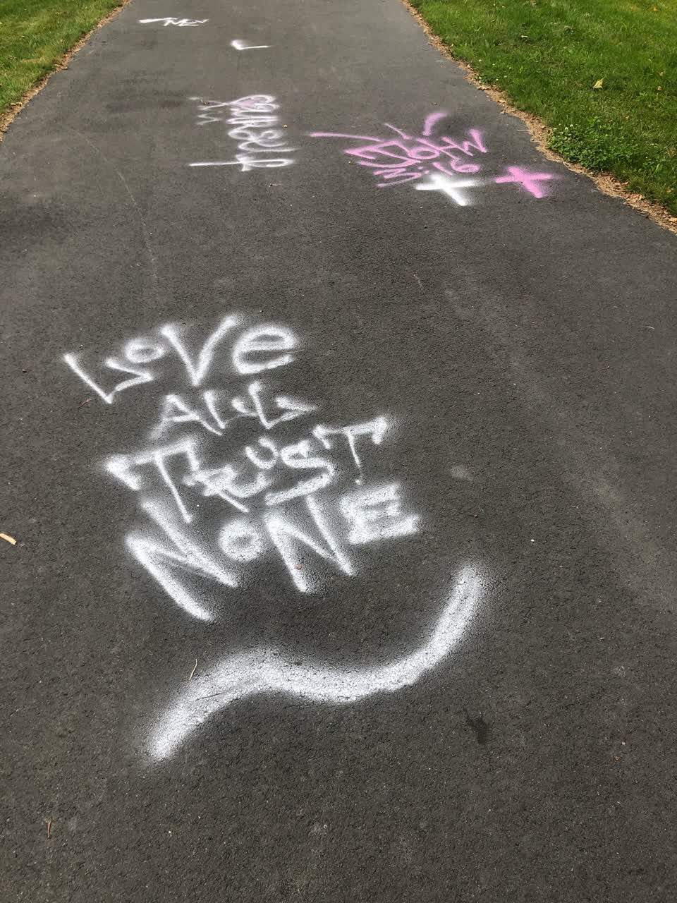 The photograph attached to this graffiti report