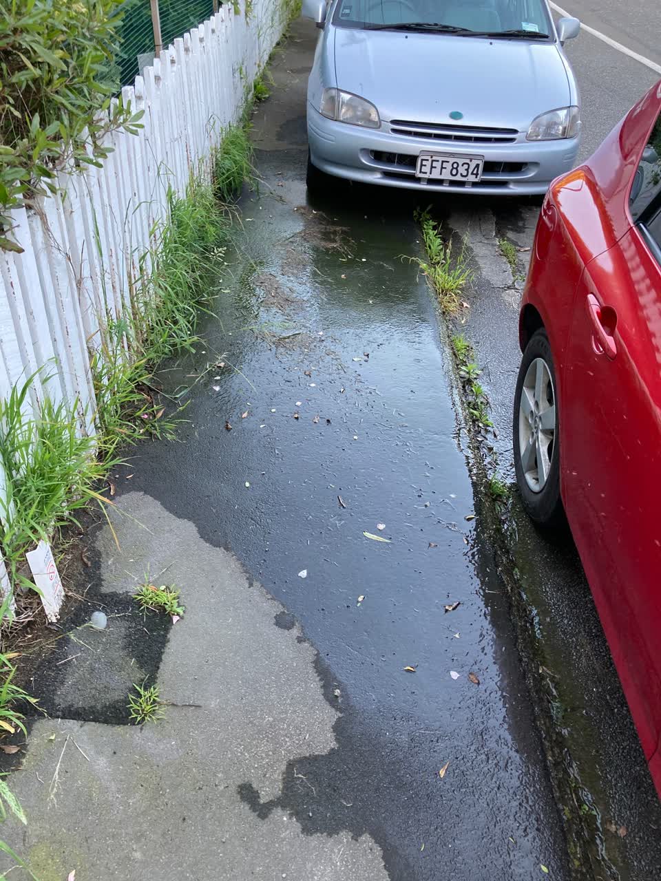 The photograph attached to this water leak report