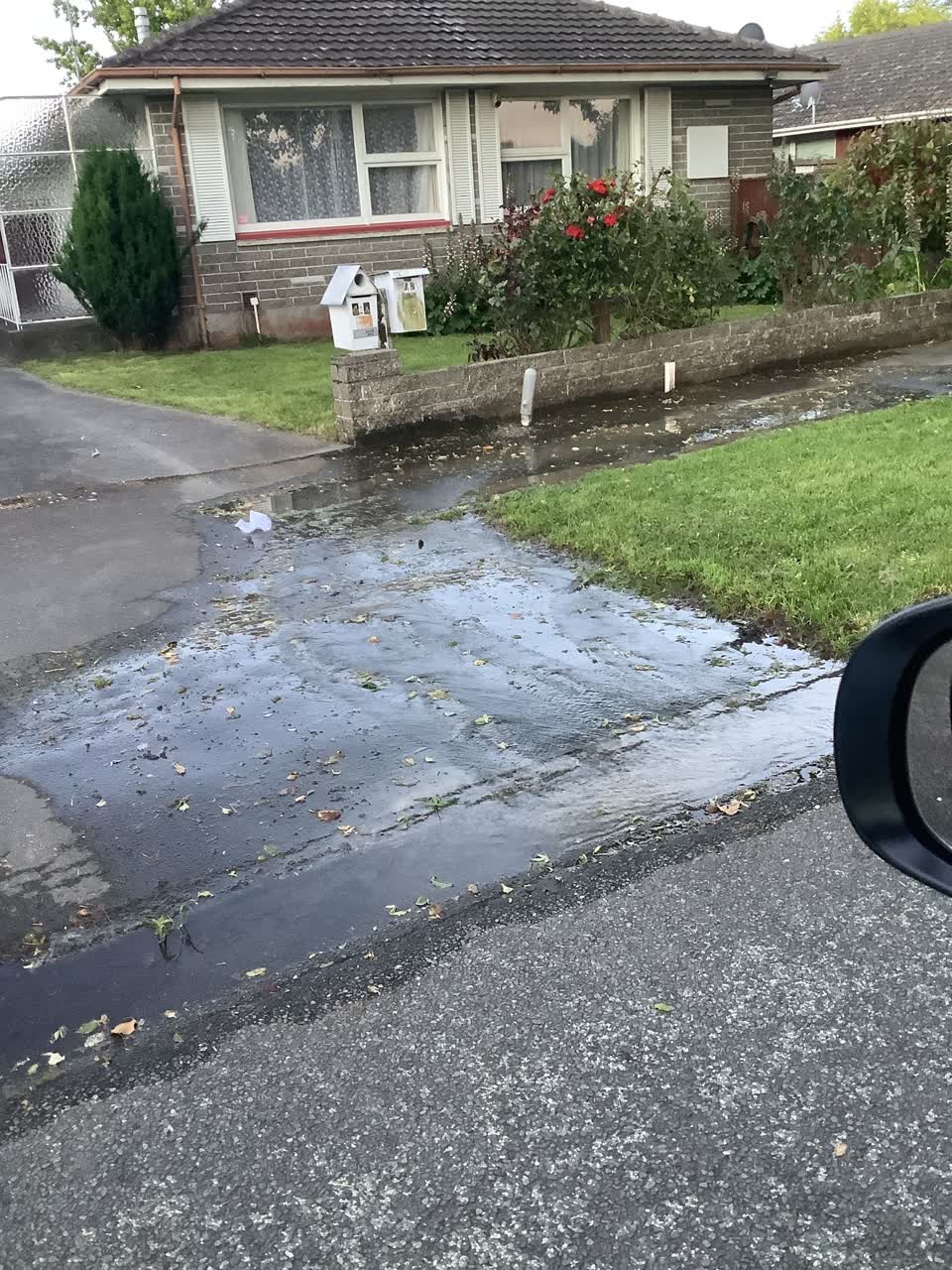 The photograph attached to this water leak report