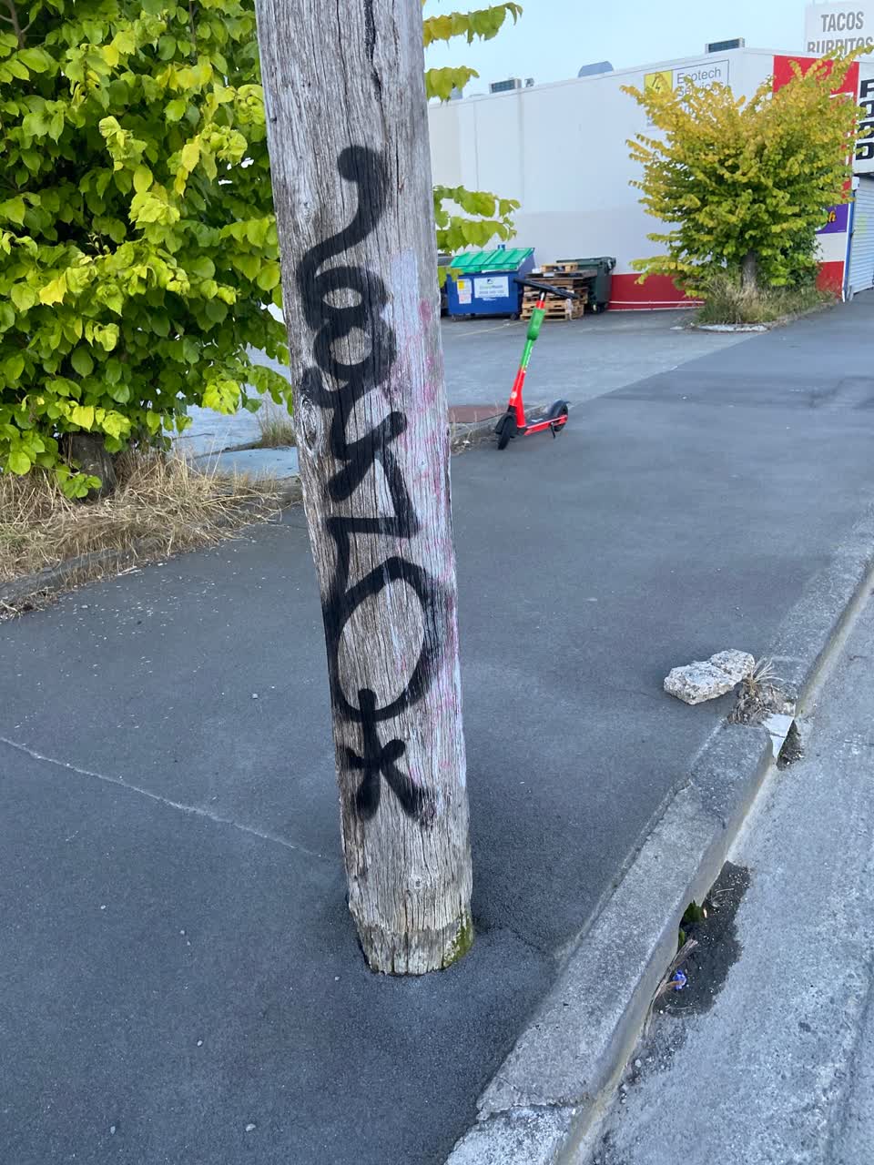 The photograph attached to this graffiti report