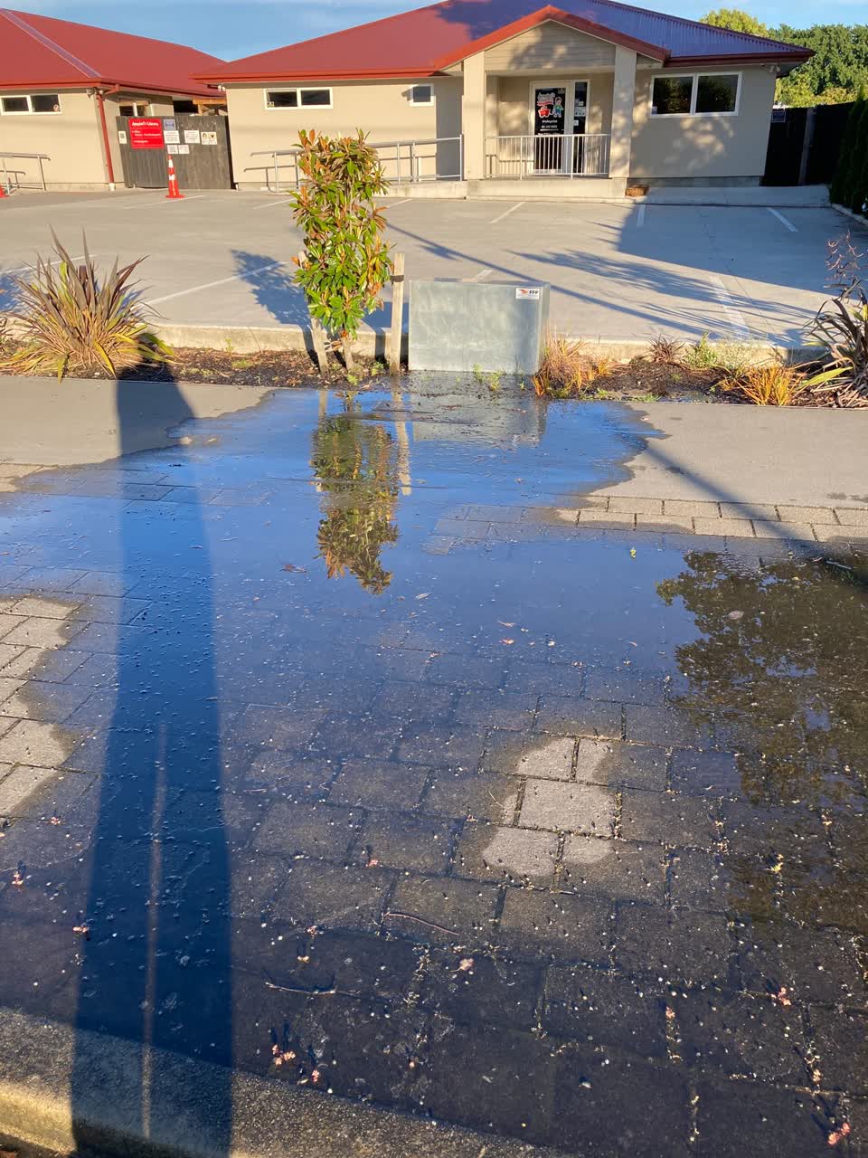 The photograph attached to this water leak report