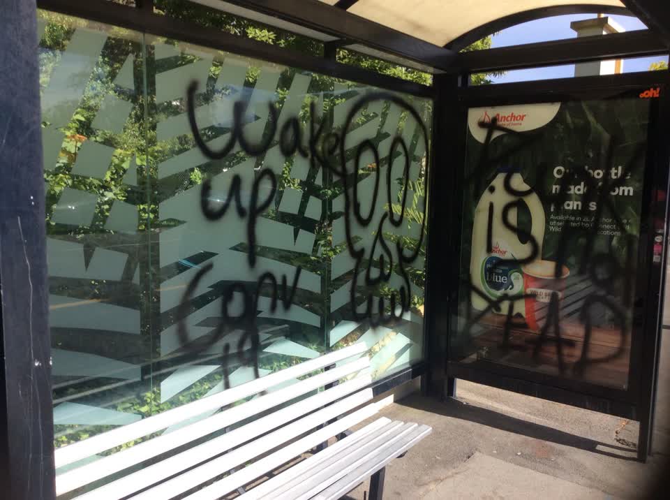 The photograph attached to this graffiti report