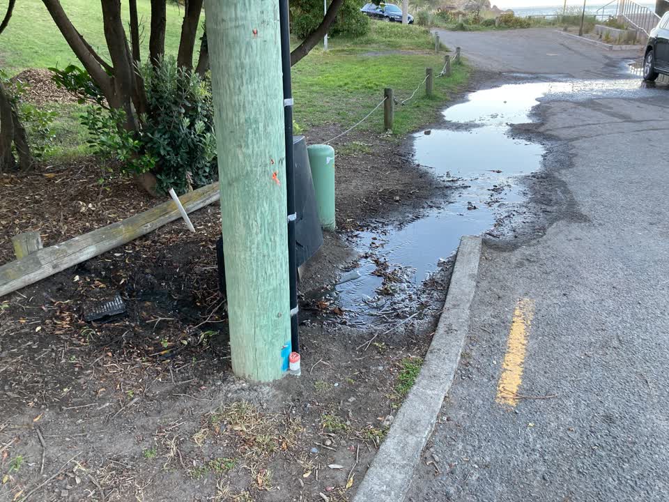 The photograph attached to this water leak report