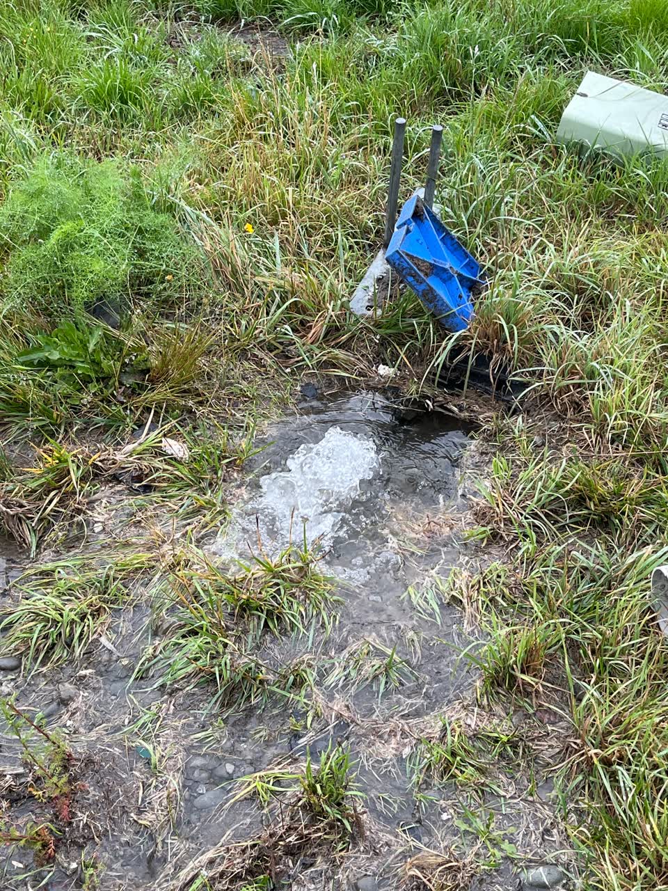 The photograph attached to this water leak report