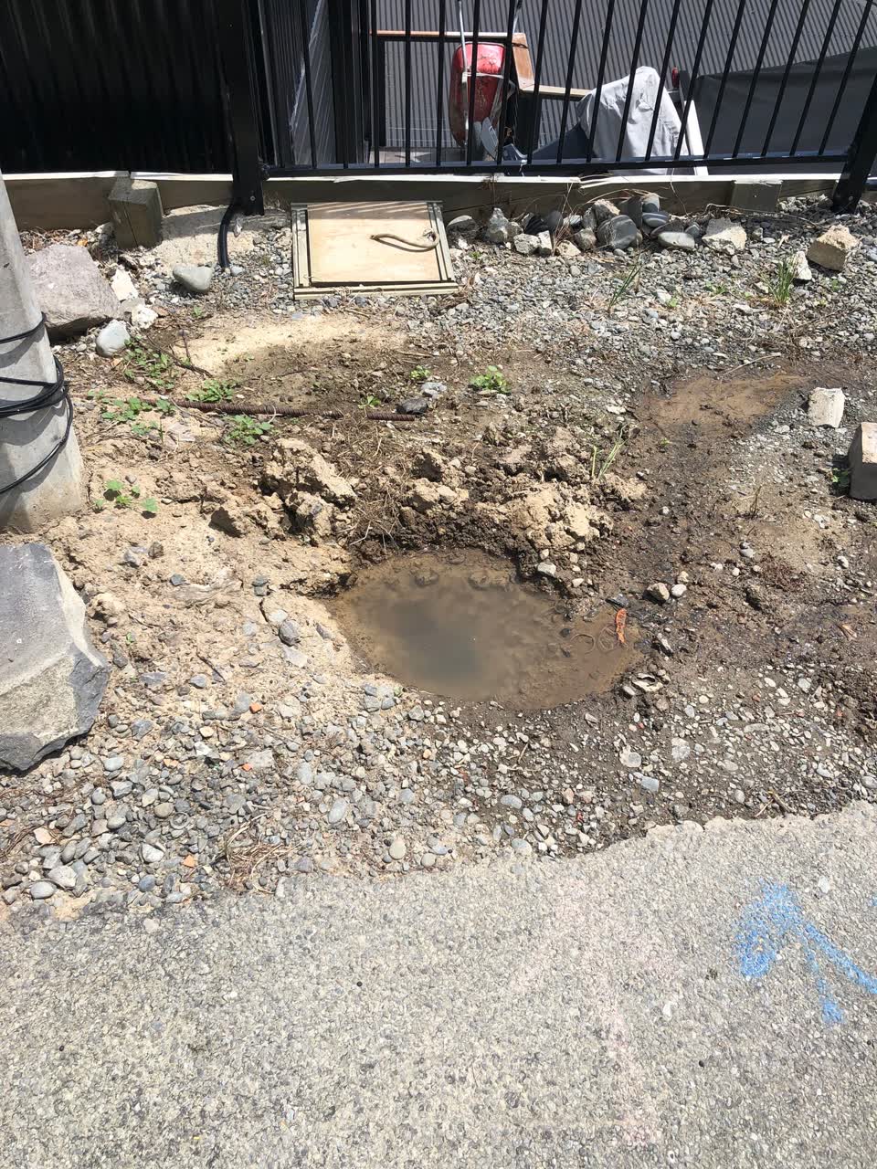 The photograph attached to this water leak report