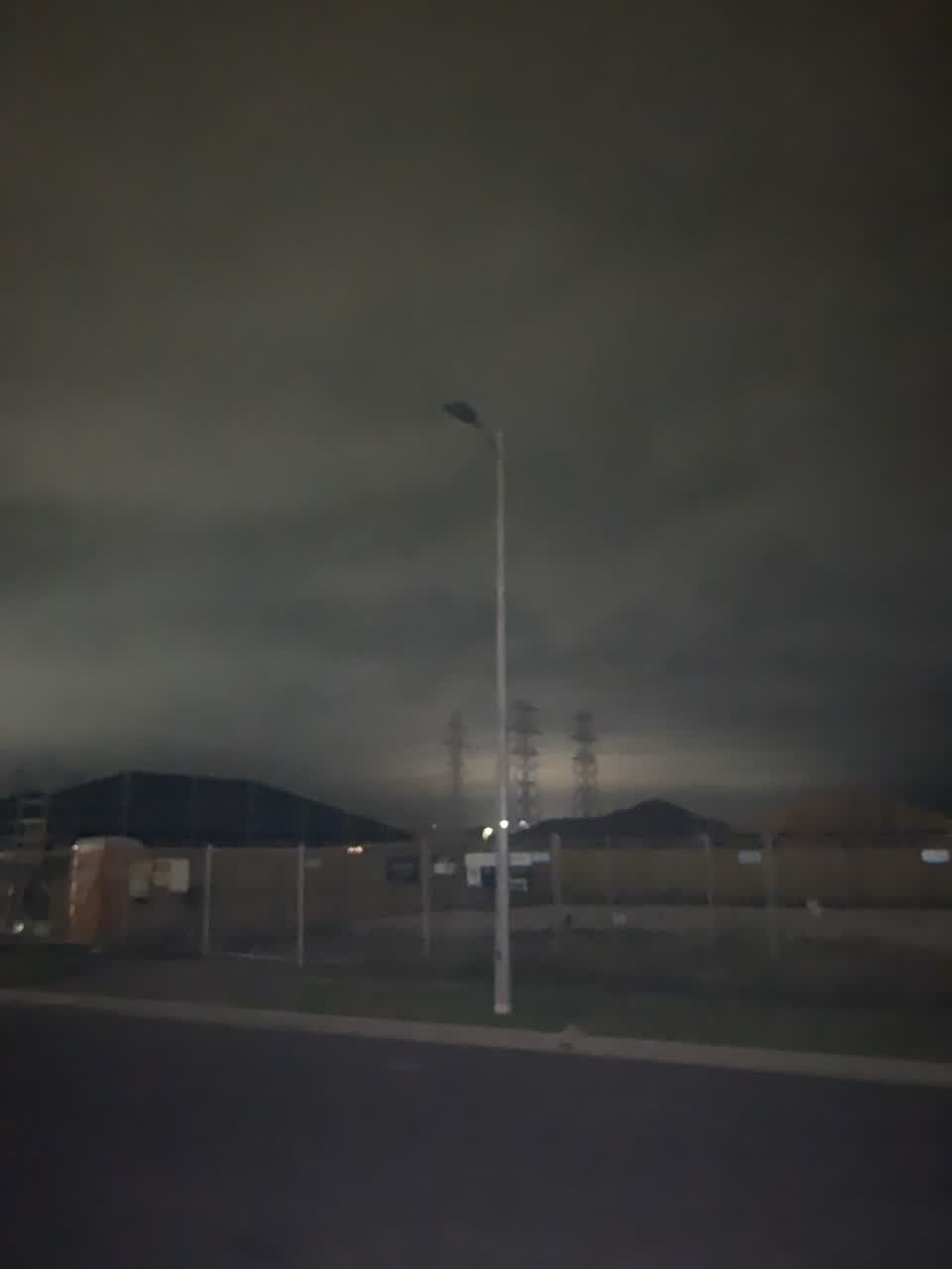 The photograph attached to this street light outage report