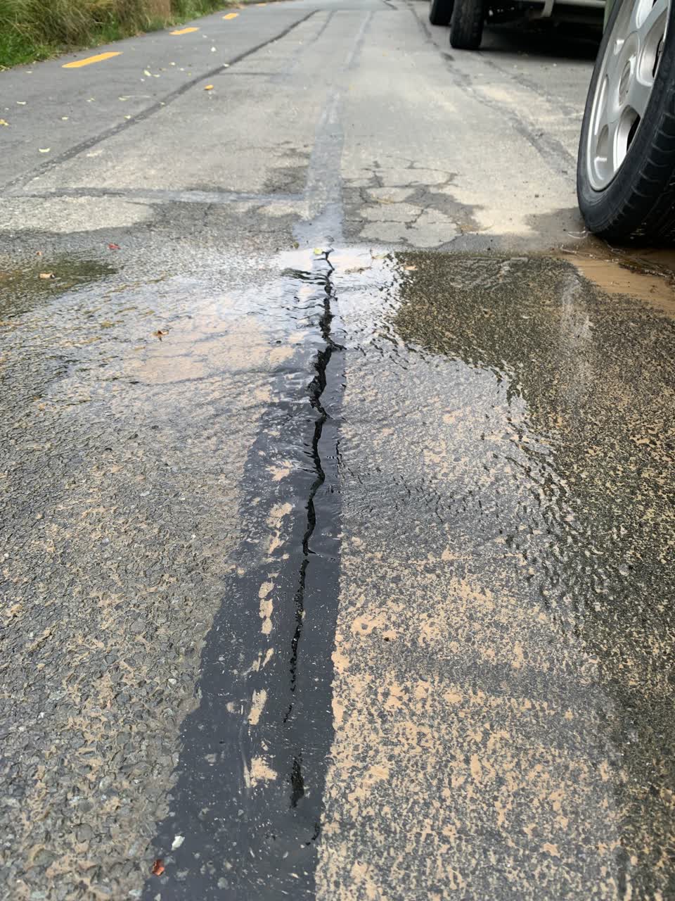 The photograph attached to this water leak report