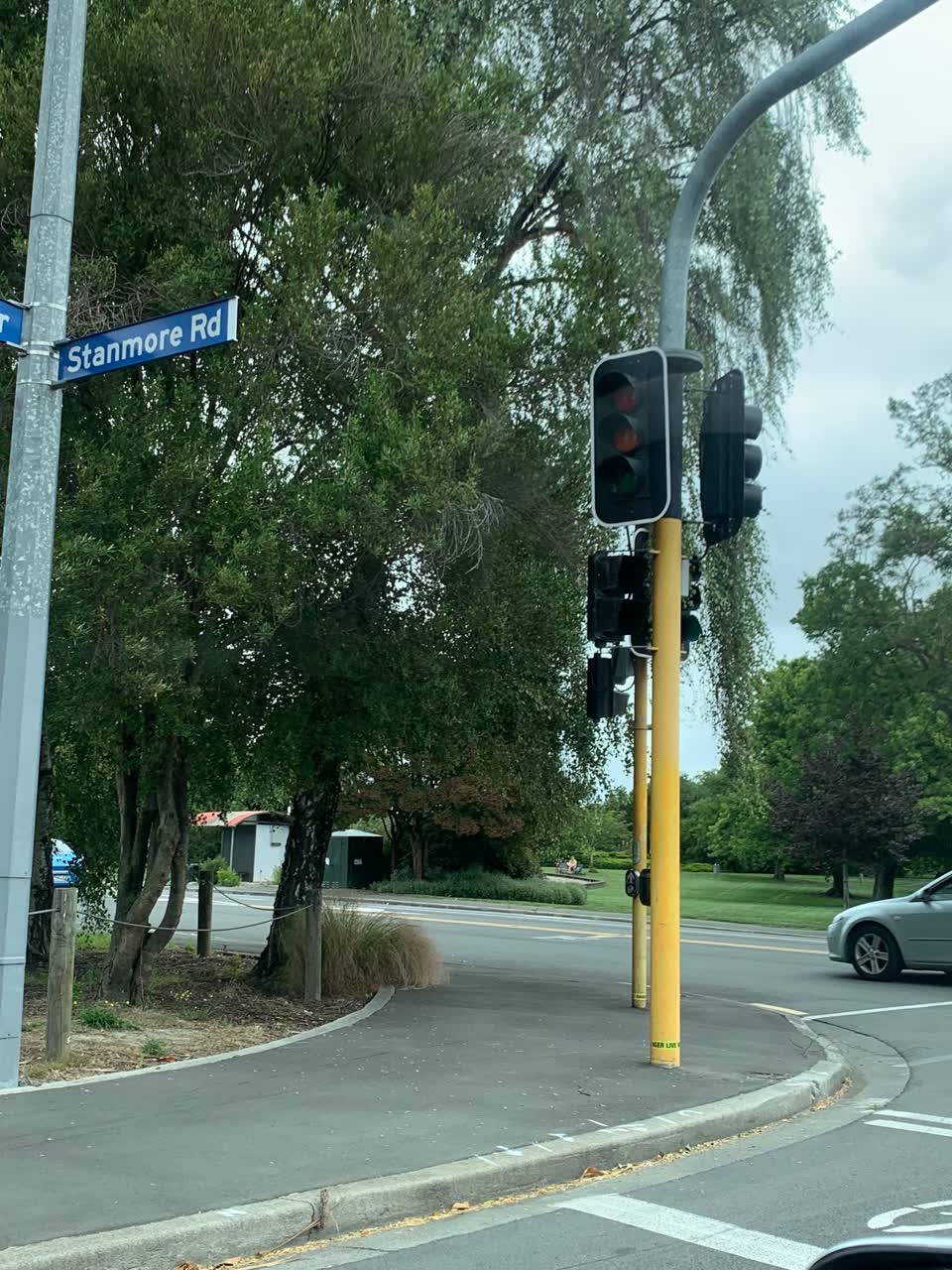 The photograph attached to this street light outage report