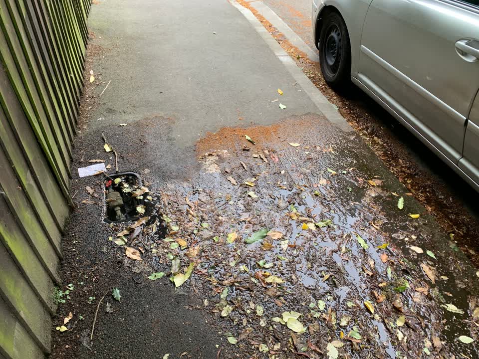 The photograph attached to this water leak report