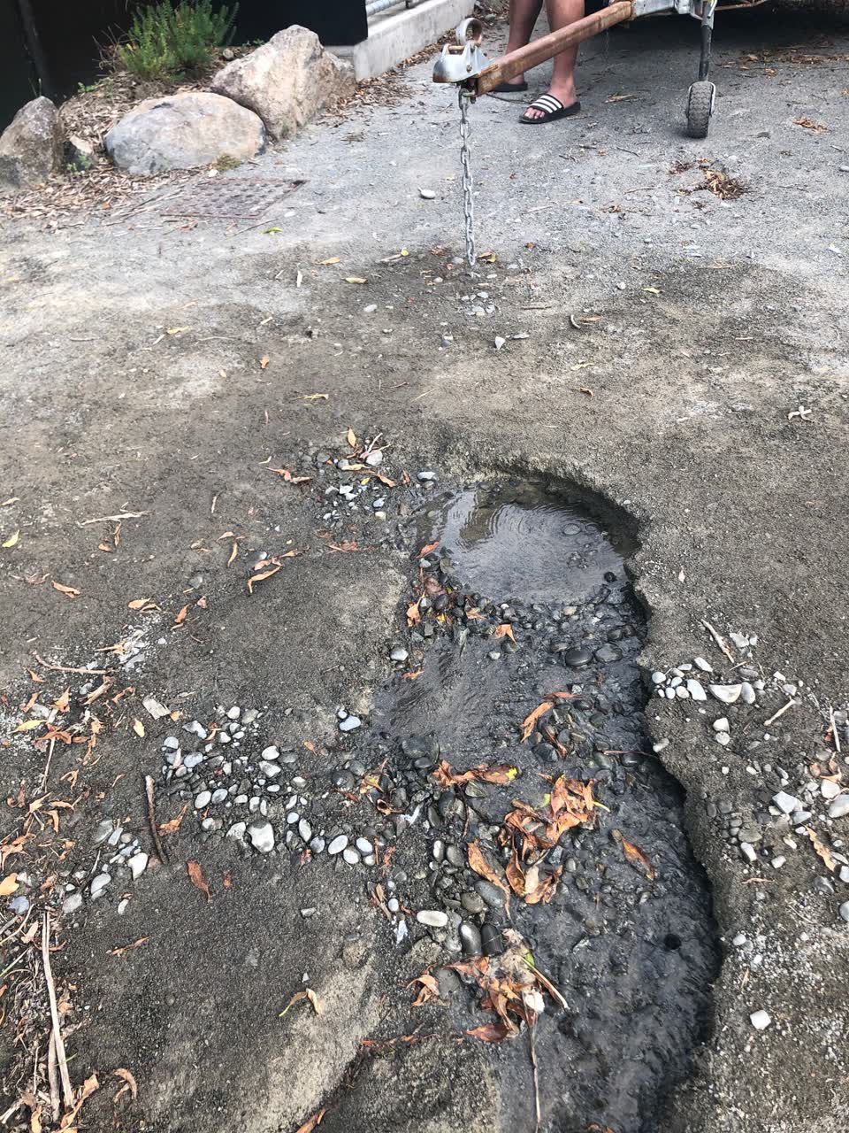 The photograph attached to this water leak report