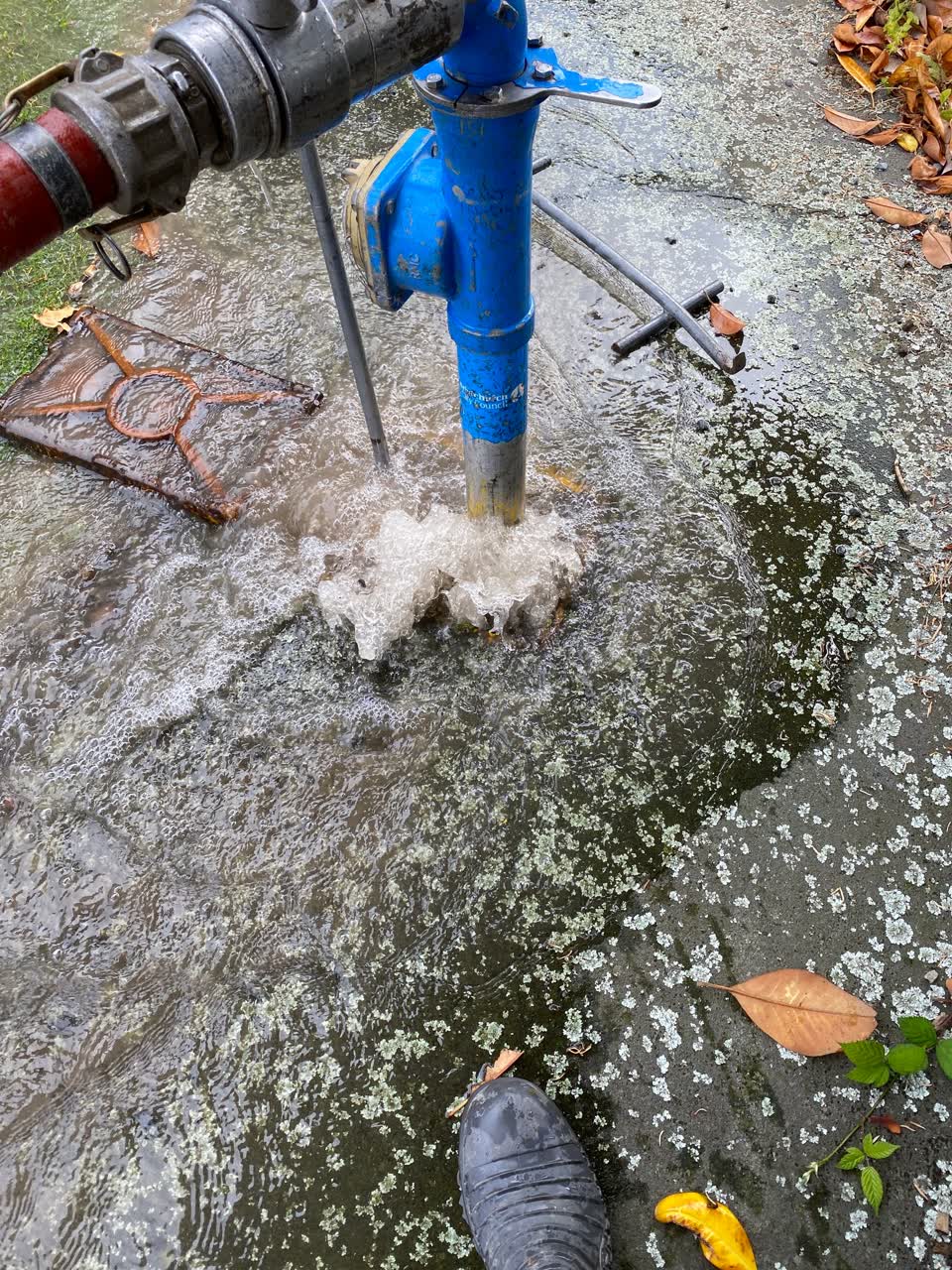 The photograph attached to this water leak report