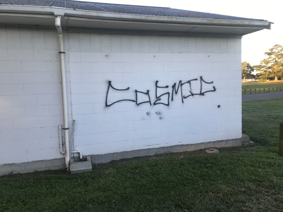 The photograph attached to this graffiti report