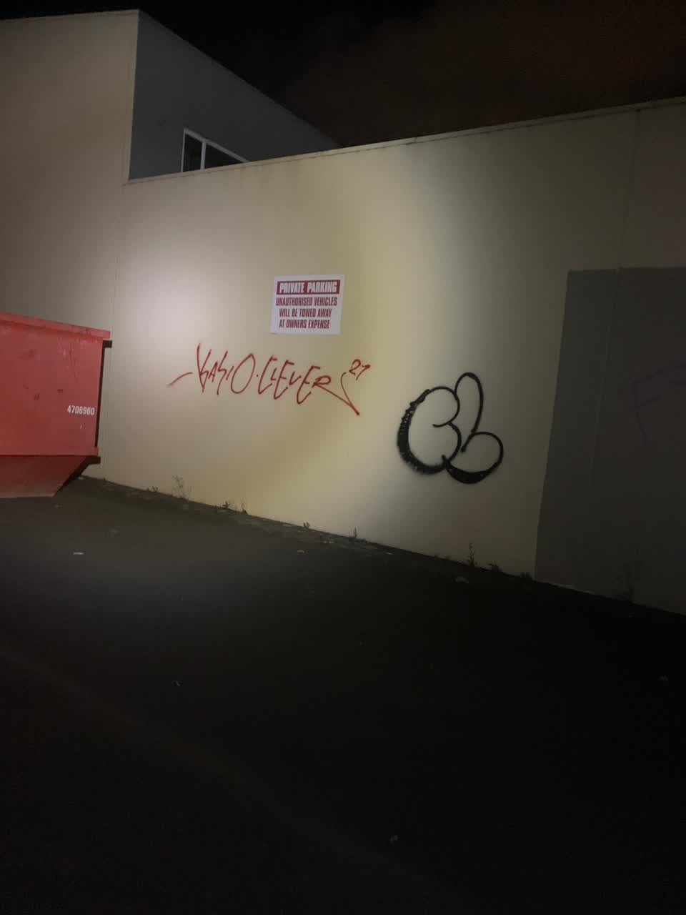 The photograph attached to this graffiti report