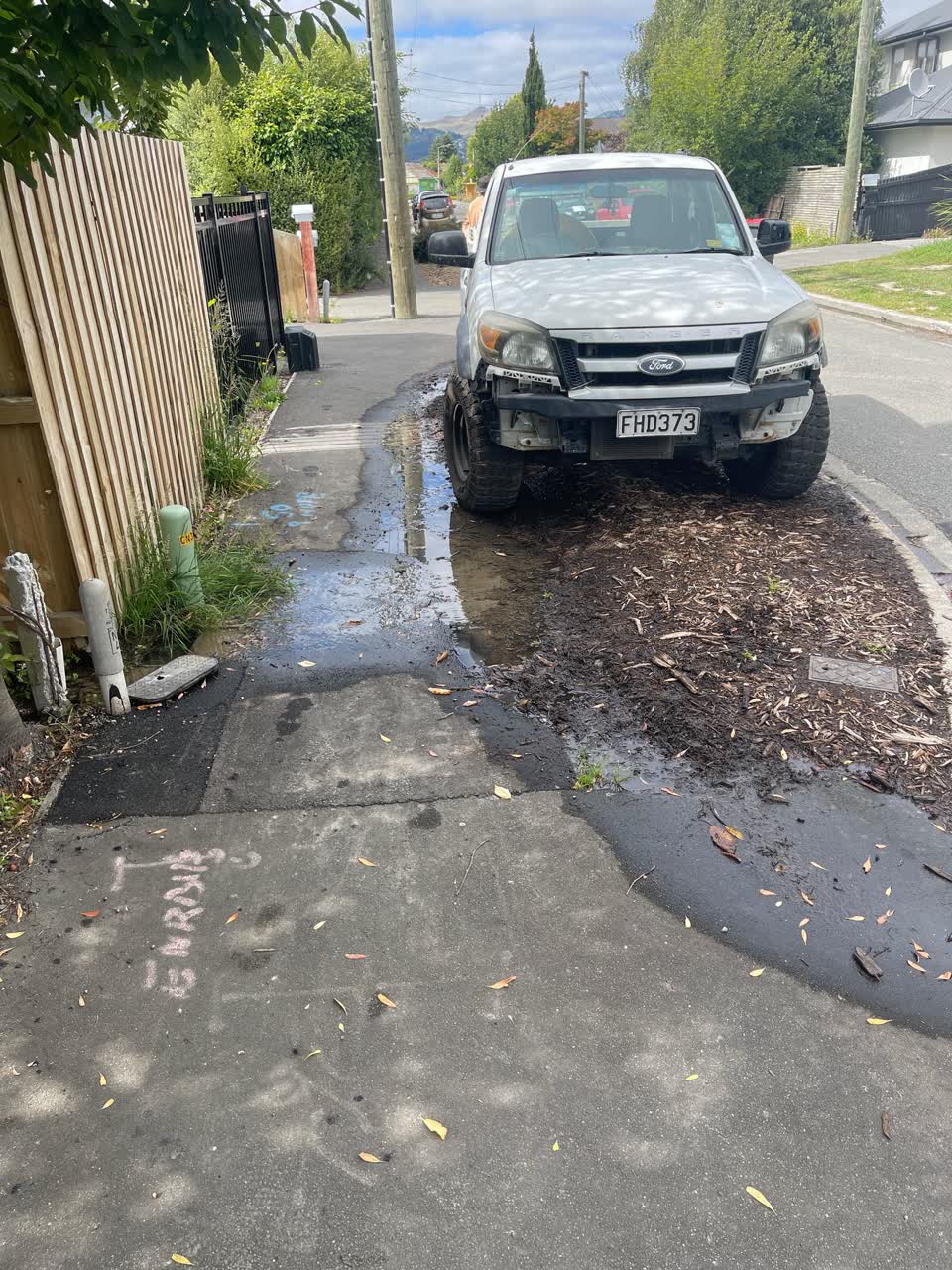 The photograph attached to this water leak report