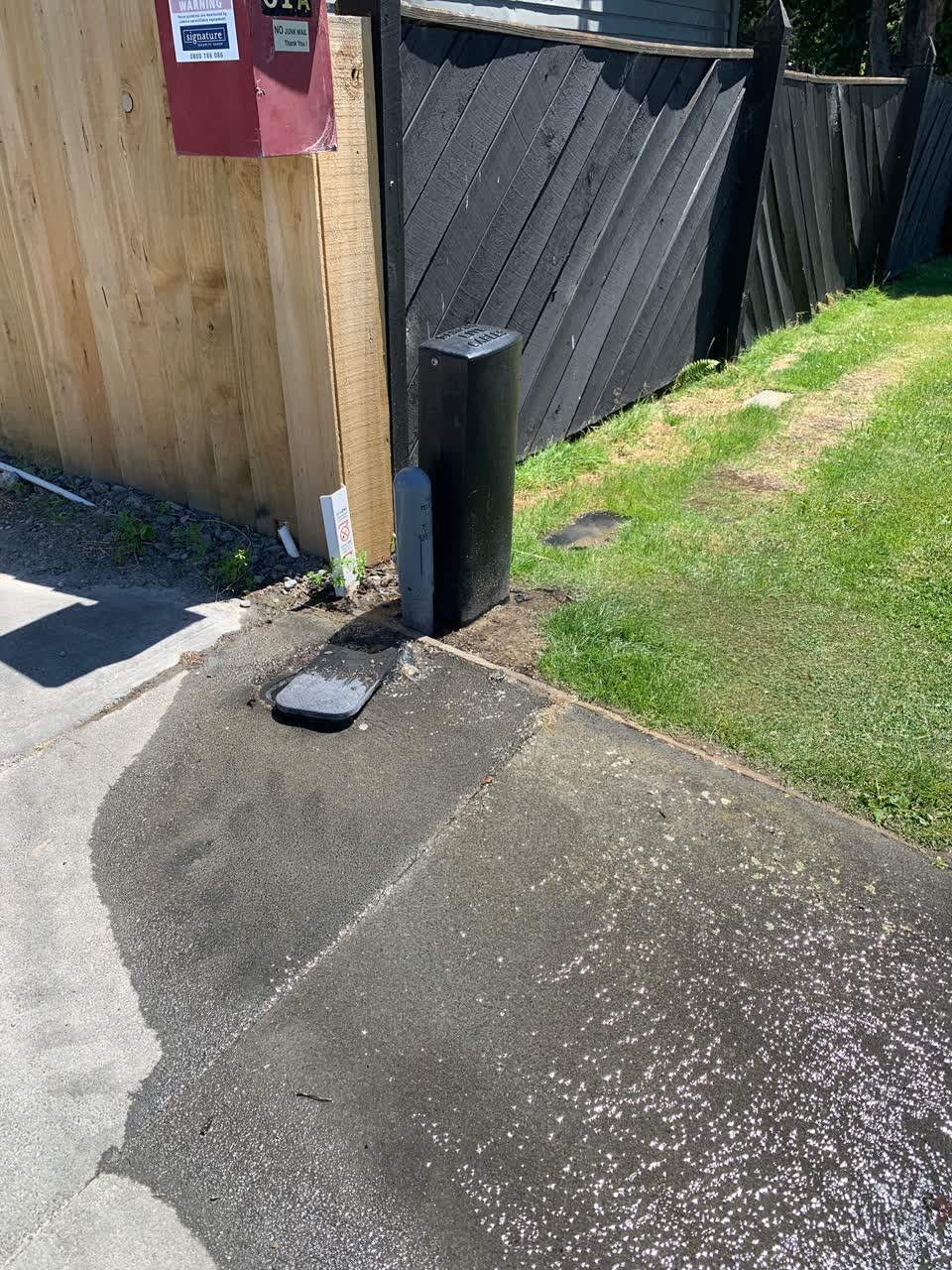 The photograph attached to this water leak report