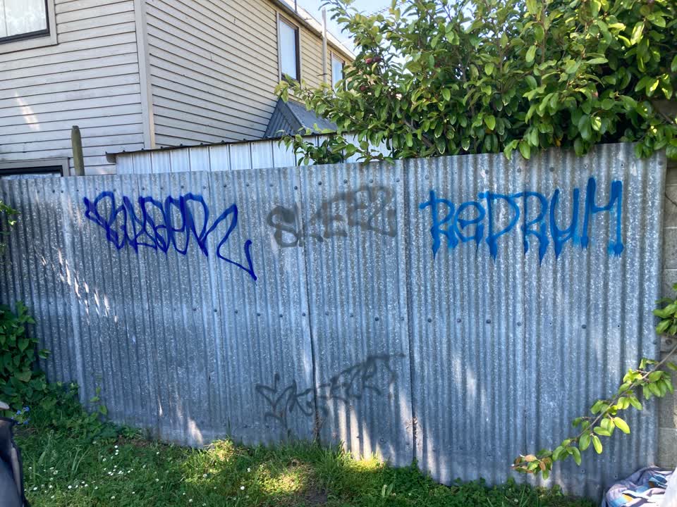The photograph attached to this graffiti report
