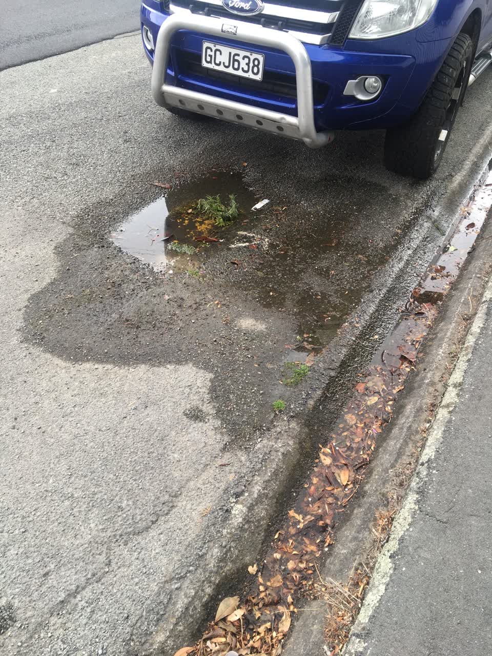 The photograph attached to this water leak report